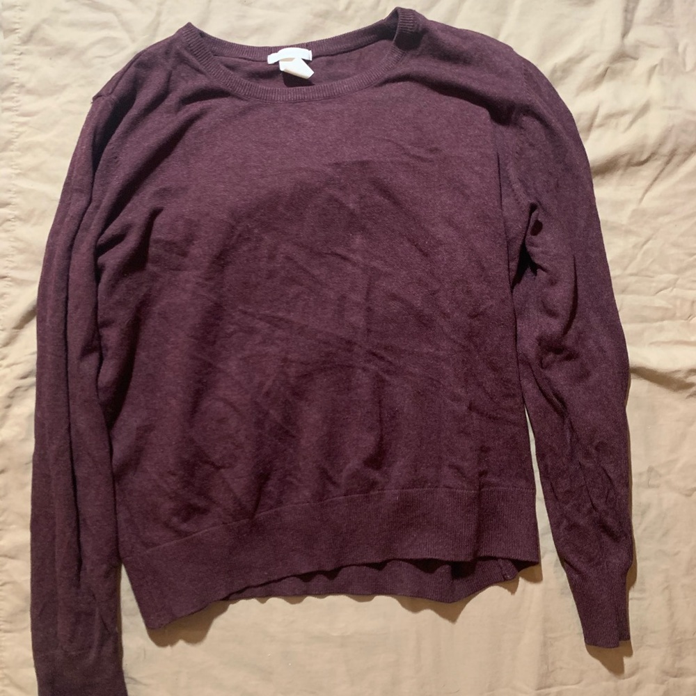 H&M burgundy crewneck sweater